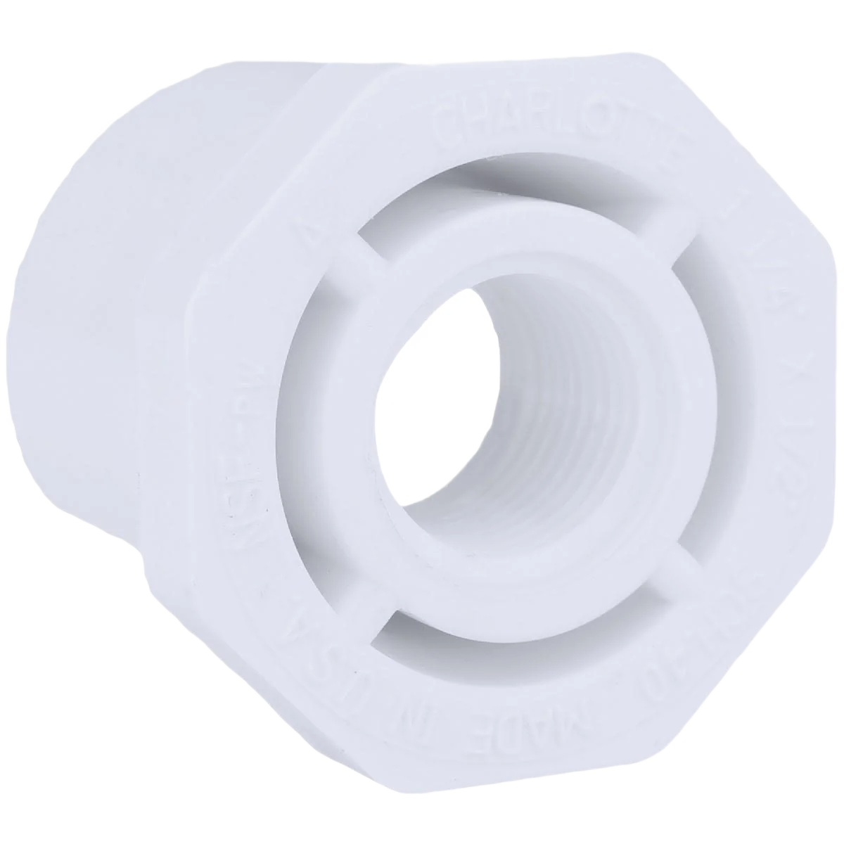 Contemporary Charlotte Pipe Schedule 40 Bushing PVC Bushing 1-1 4 In. SPG x 1 2 In. FPT Secure
