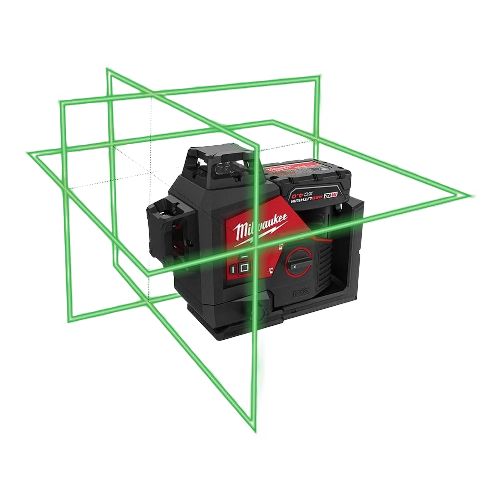 Smart Milwaukee M12™ 360° 3-Plane Green Laser Kit Outstanding