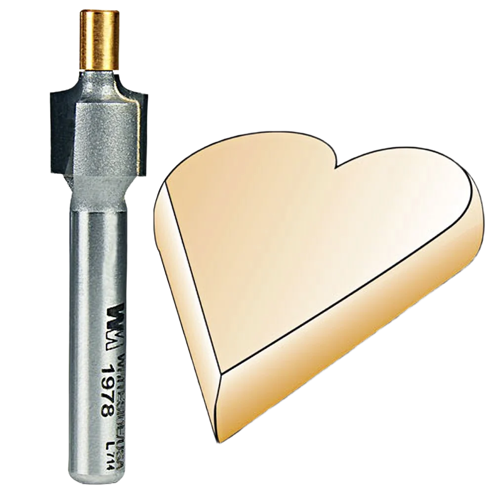 Traditional Whiteside 1978 Small Pilot Roundover Bit 1 4 in. SH x 1 16 in. R Effective