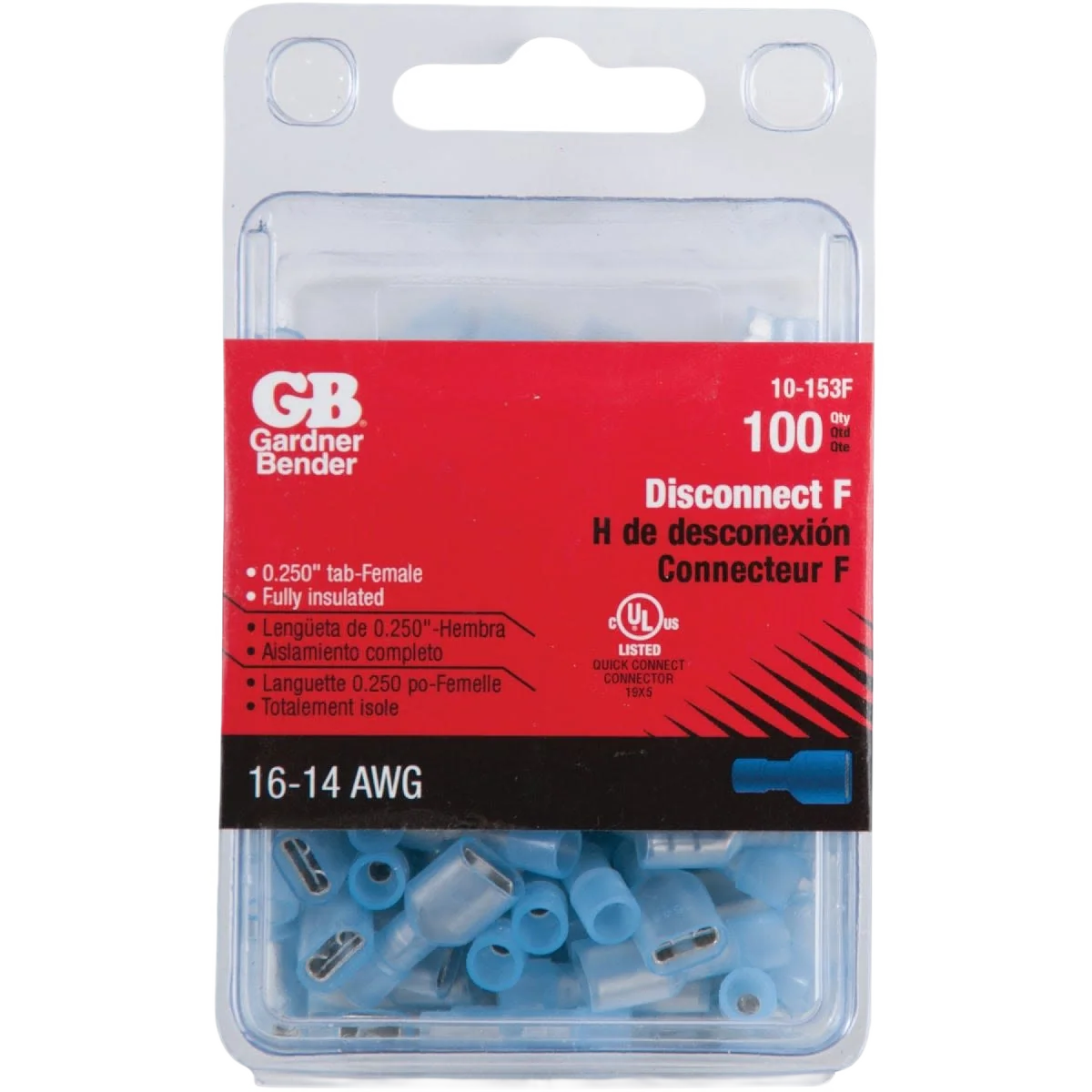 Powerful Gardner Bender 16 to 14 AWG Blue Fully-Insulated Female Disconnect 100-Pack Enhanced