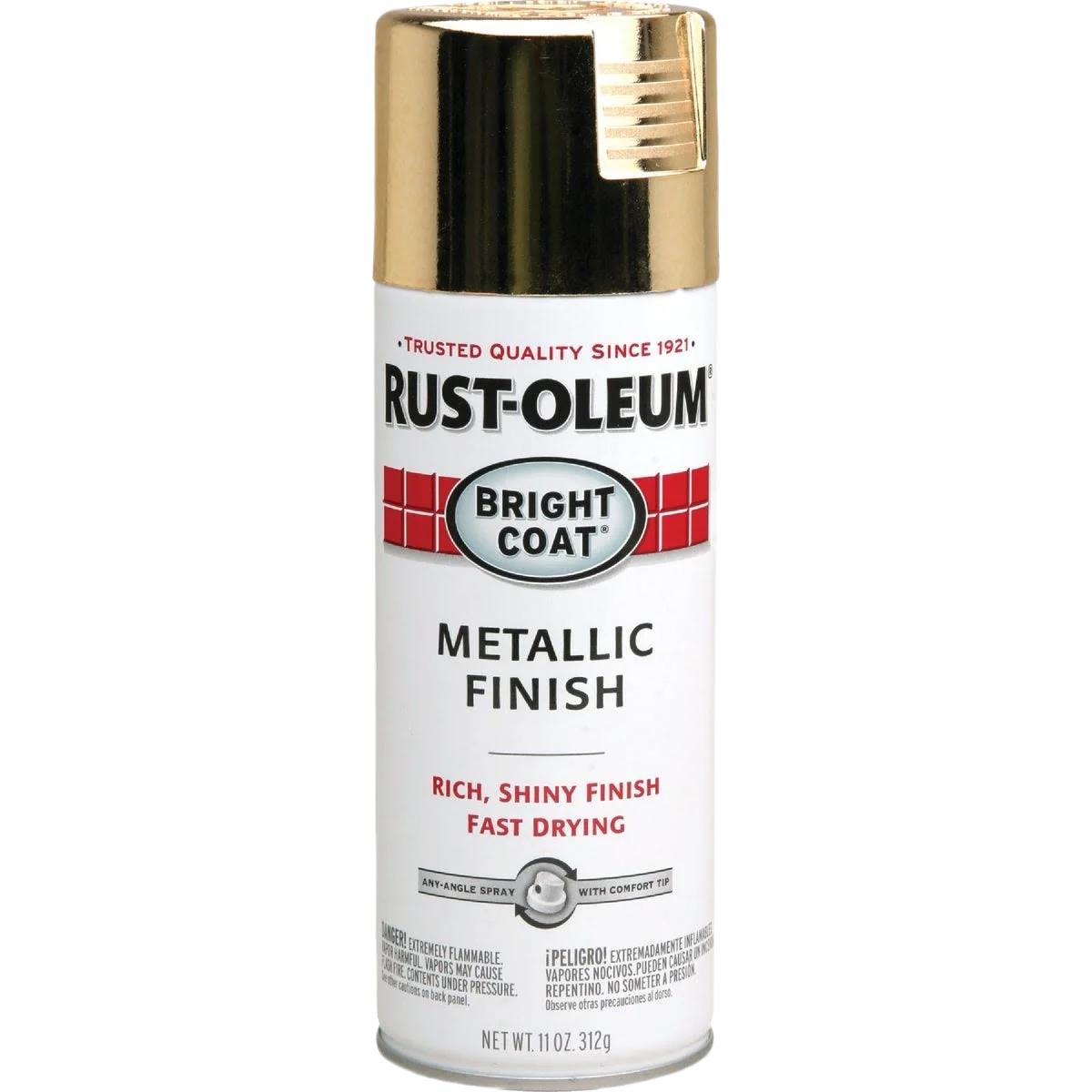 High-Grade Rust-Oleum Bright Coat Gold Metallic Finish Spray Paint 11 oz. Environmentally Friendly