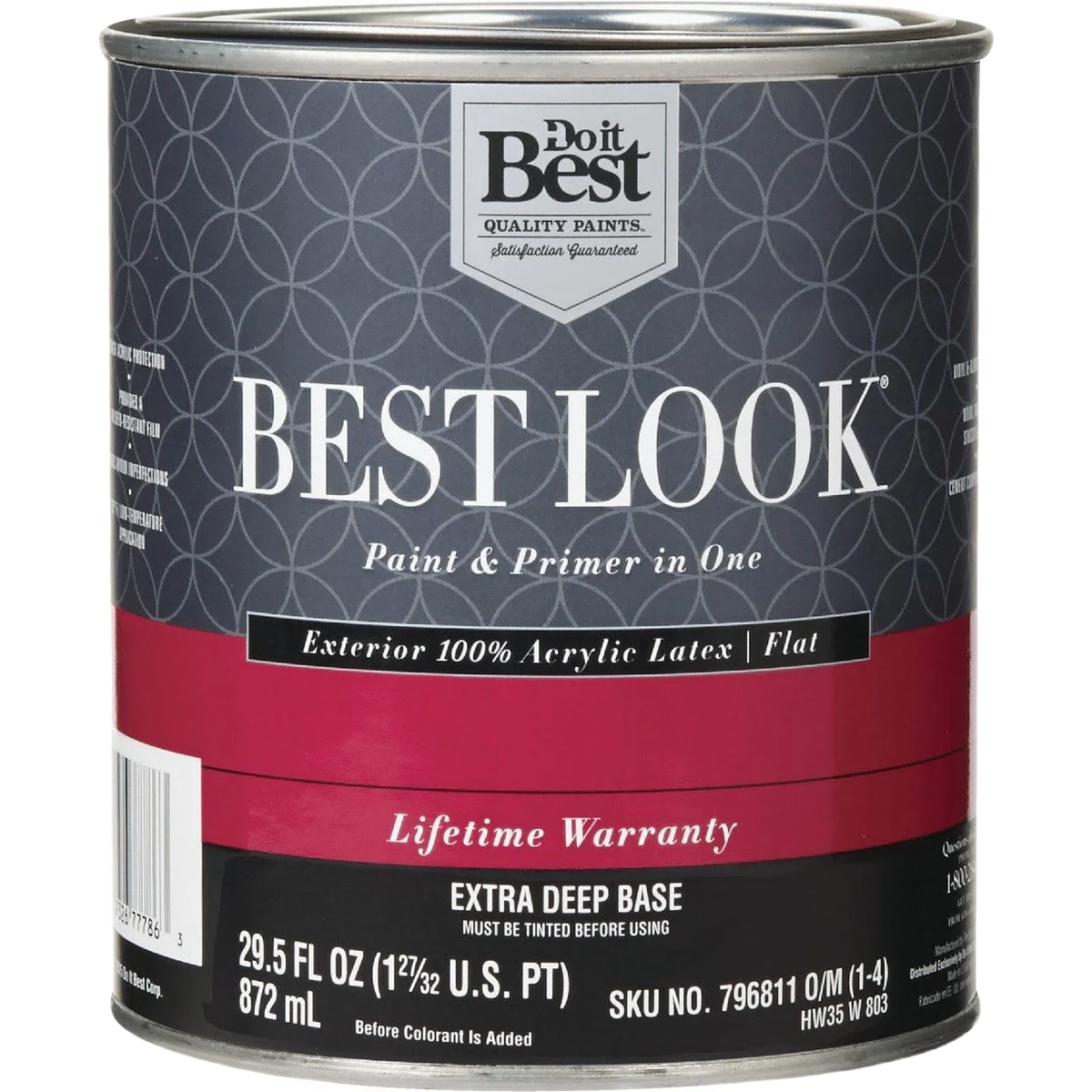 Official Look Extra Deep Base Exterior Latex Flat Paint Primer In One Quart Easy-to-Use
