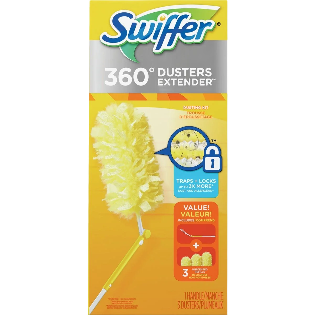 Genuine Swiffer 360 Fiber Duster Extender 3 ft. Flexible