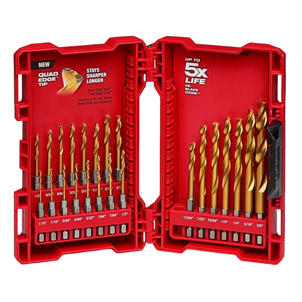 Versatile Milwaukee SHOCKWAVE™ Impact Duty™ RED HELIX™ 23-PC Titanium Drill Bit Set Contemporary