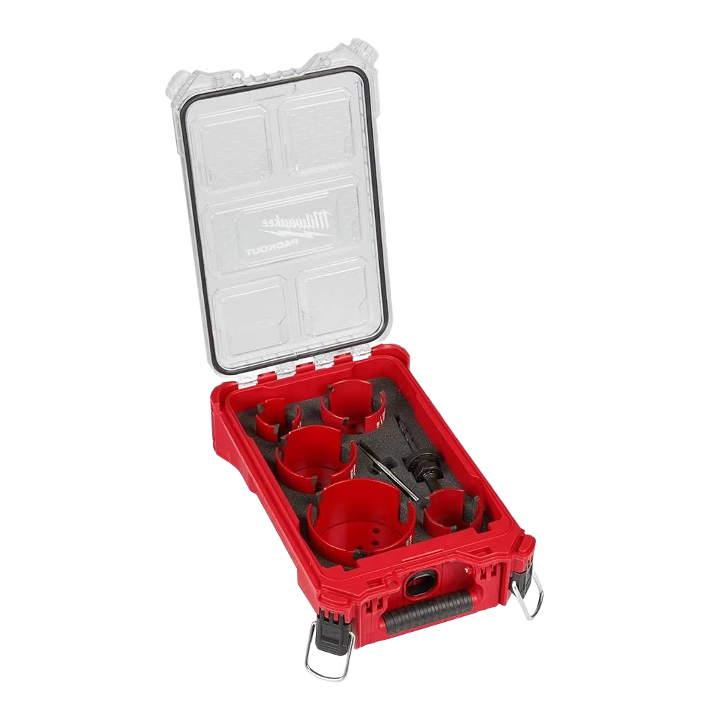 Certified Milwaukee BIG HAWG™ 9-PC Hole Saw Kit w PACKOUT Compact Organizer Top-Quality