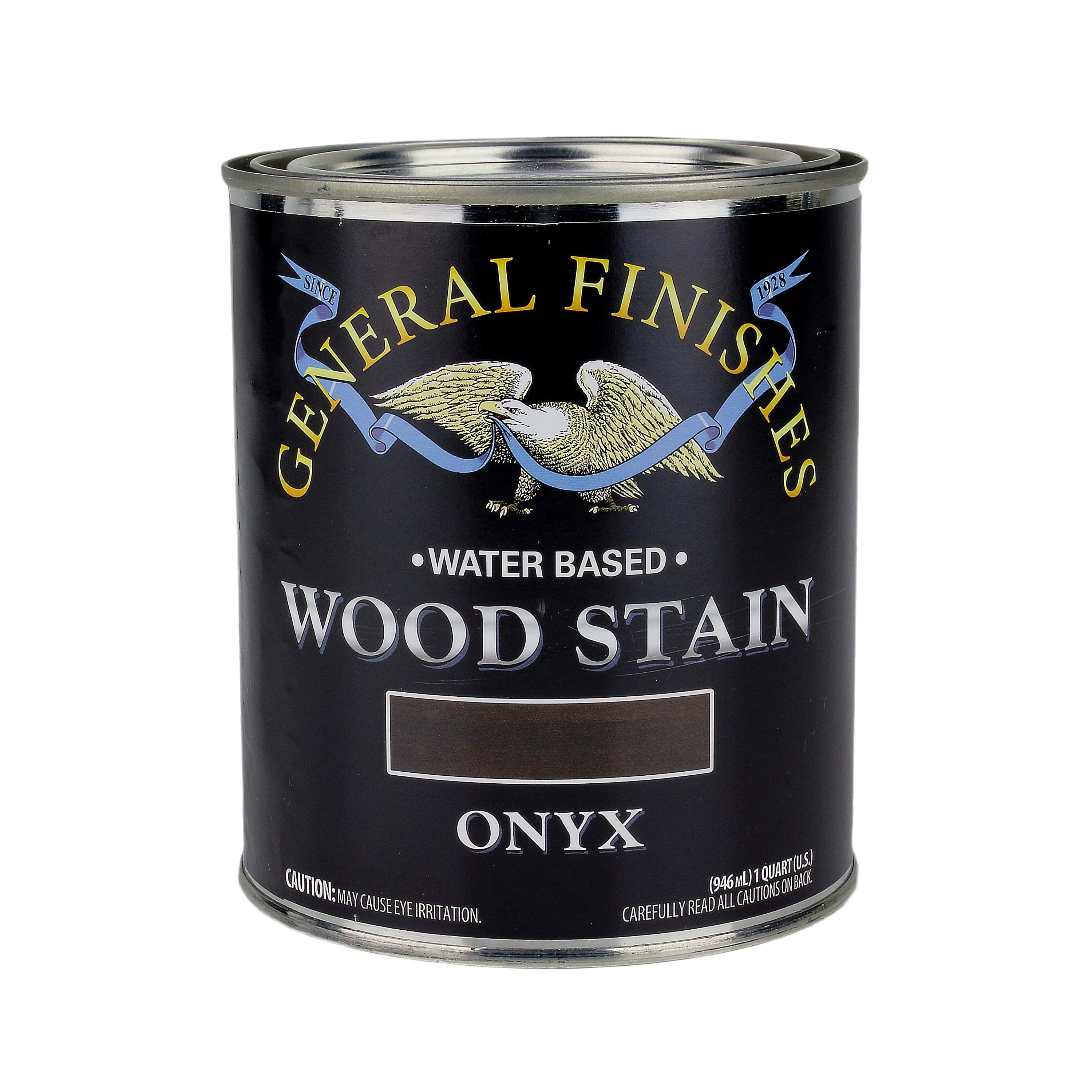 World-Class General Finishes Onyx Water Based Wood Stain Quart Clean