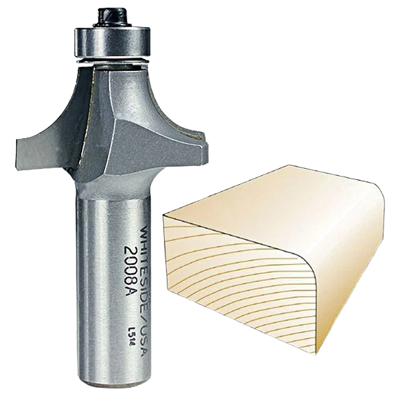 Minimalist Whiteside 2008A Roundover Bit 1 2 in. SH x 7 16 in. R Classic