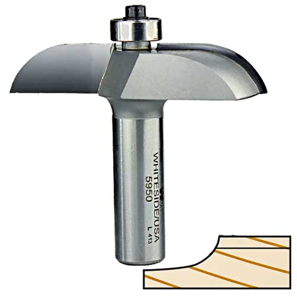 Original Whiteside 2-Wing Medium Cove Raised Panel Bit 1 2 in. SH Soft