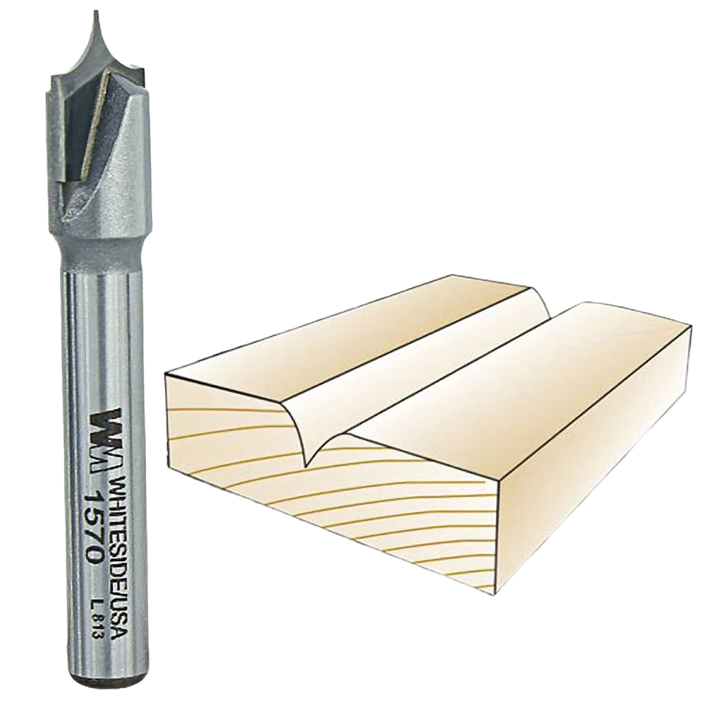 Long-Lasting Whiteside Point Cutting Roundover Bit 1 4 in. SH x 3 16 in. R x 3 8 in. CD First-Class