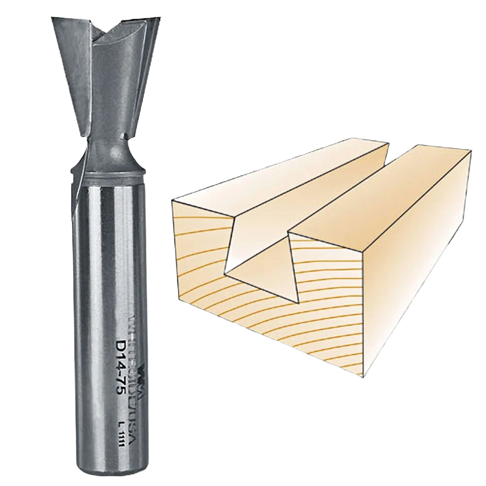 Exceptional Whiteside Dovetail Bit 1 2 in. SH x 3 4 in. LD x 14 deg. User-Friendly