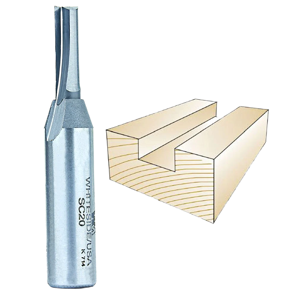 Green Whiteside Solid Carbide Straight Bit 1 2 in. SH x 1 4 in. CD x 3 4 in. CL Original Design