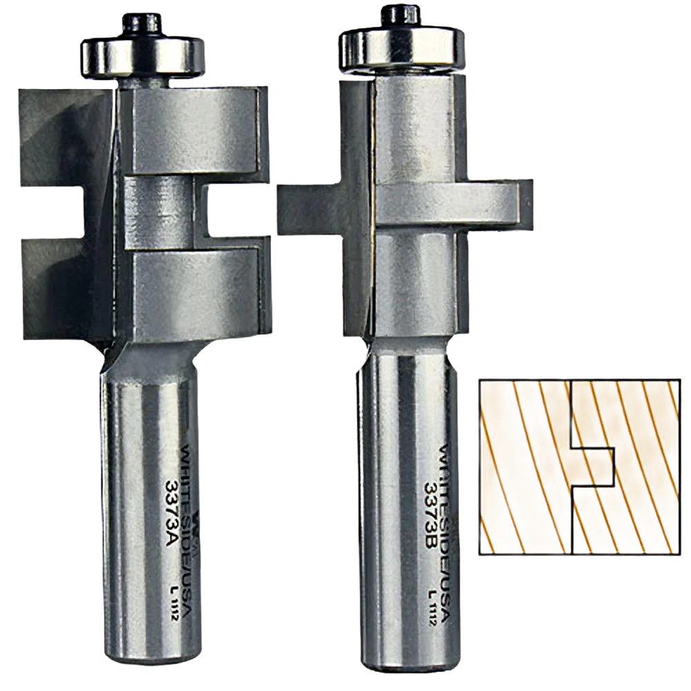 Pure Whiteside Straight Tongue Groove Bit Set 1 2 in. SH x 1-1 4 in. LD x 1-1 4 in. CL Smooth