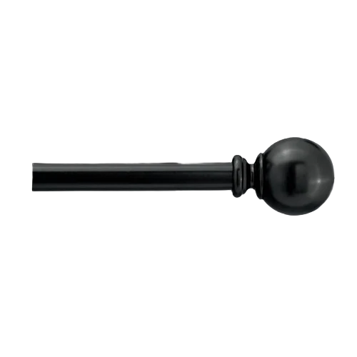 Elite Spring Window Fashions Black Ball 84-120 in. Rod Comfortable