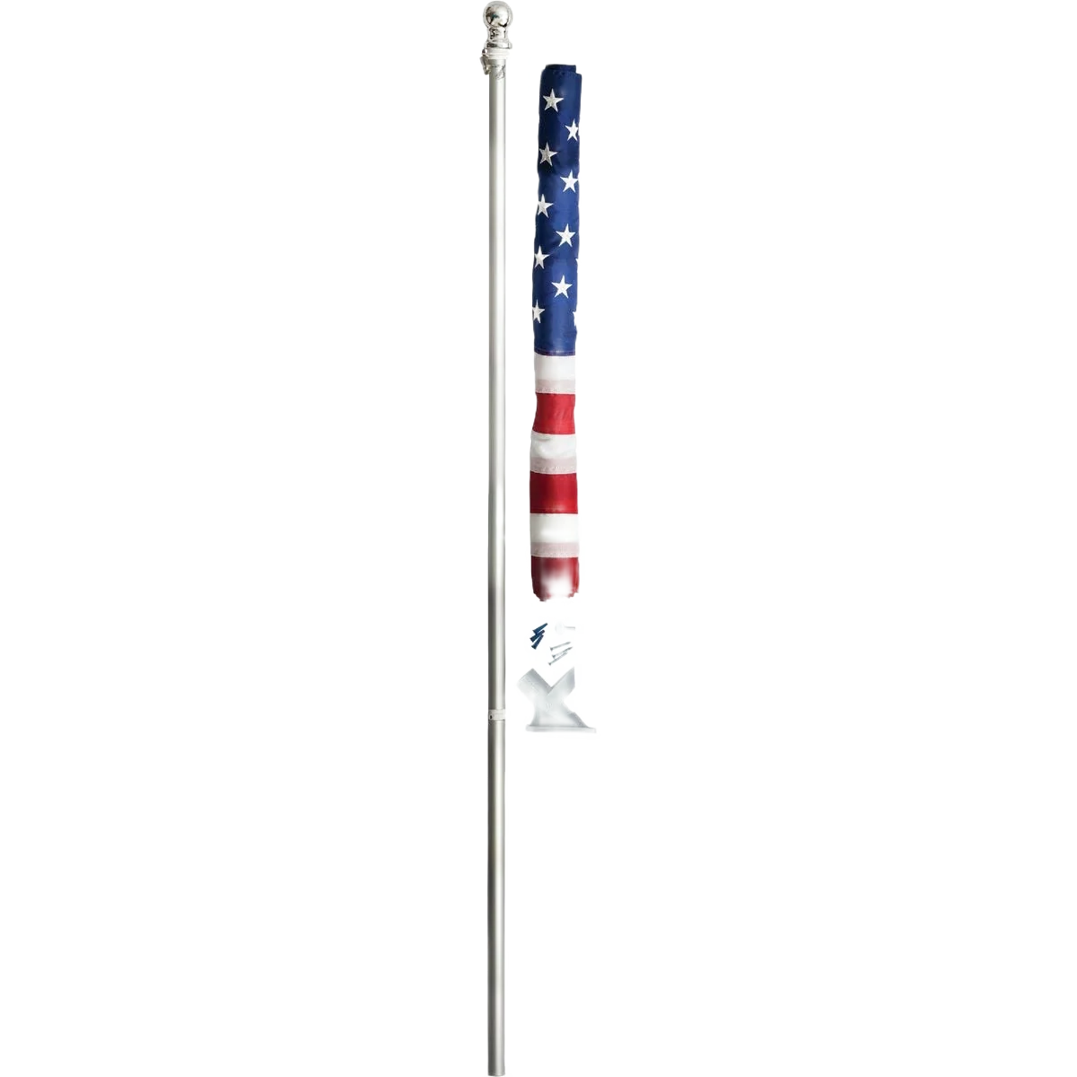 Smooth Valley Forge Nylon American Flag Spinning Flag Pole Kit 5 ft. Unique