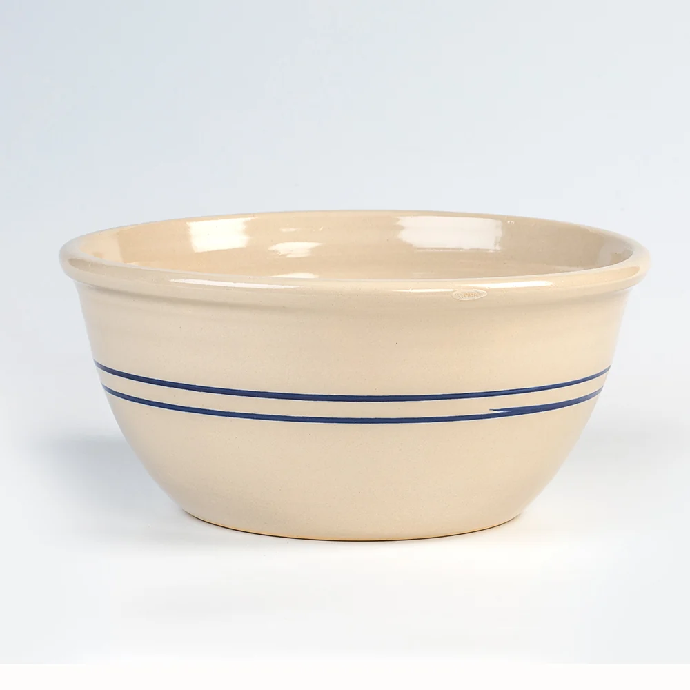Consistent 14 Heritage Blue Stripe Stoneware Mixing Bowl Durable
