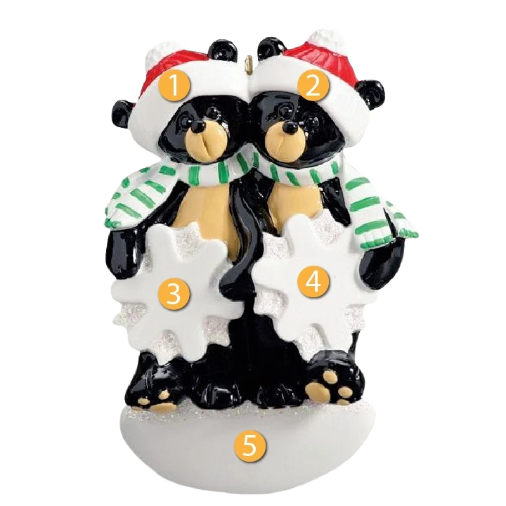 Flexible Rudolph Me Personalized Black Bear Couple Ornament Professional