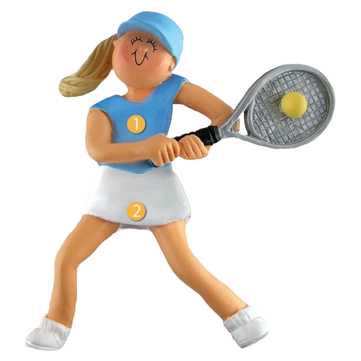 Selected Ornament Central Personalized Blonde Female Tennis Player Ornament User-Friendly