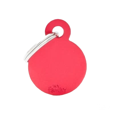 Practical MyFamily Small Red Round ID Tag Authentic