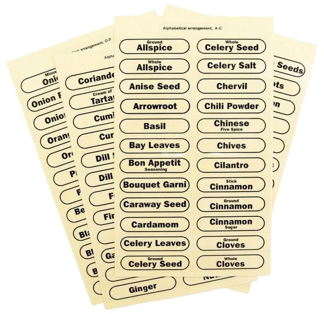 Long-Lasting RSVP Label Clear Spice Labels Trendy