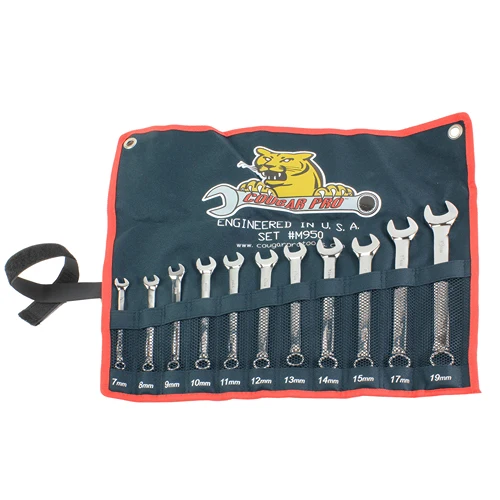 Secure Cougar Pro M950 11 Pc. Metric Combination Wrench Set Reusable