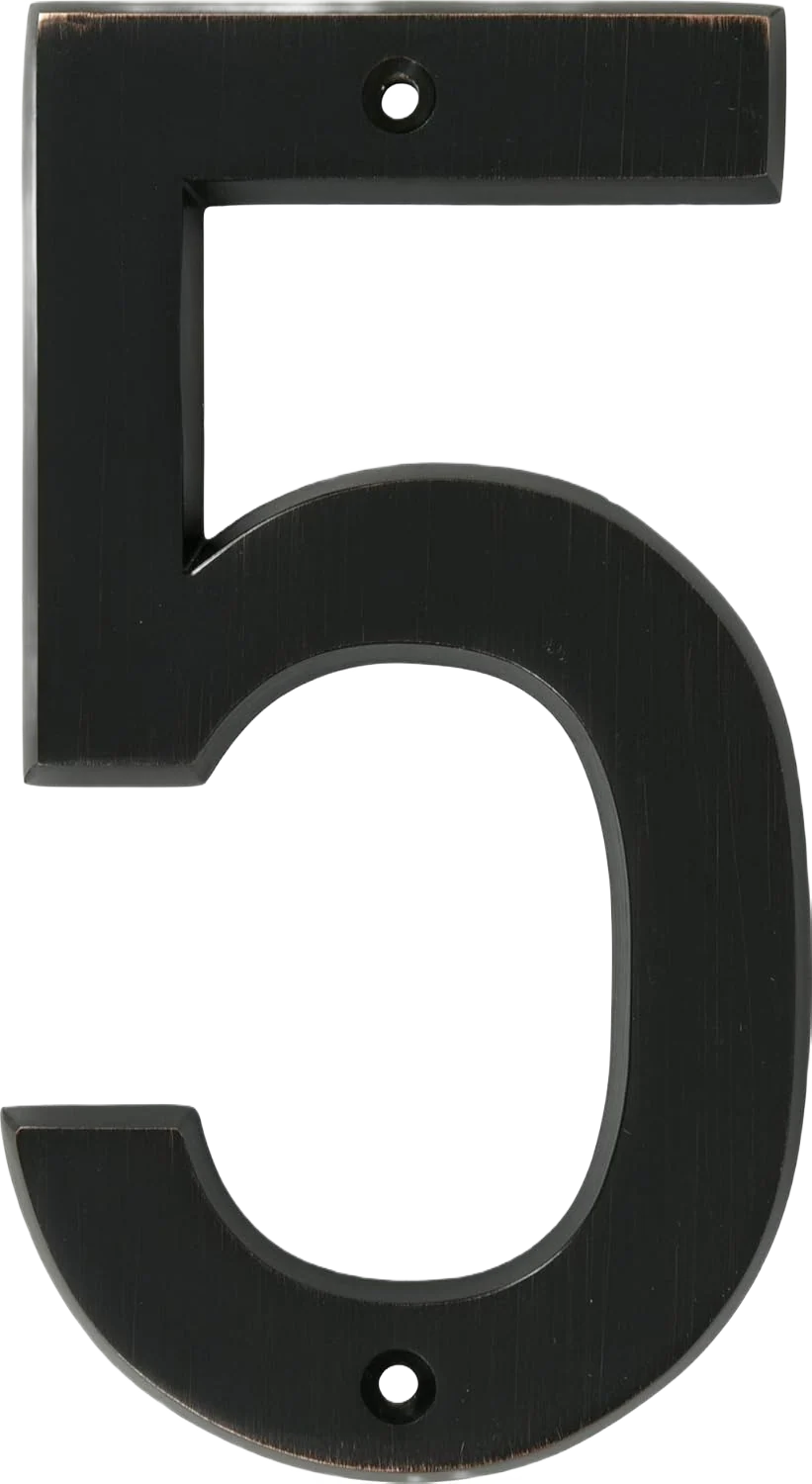 Exceptional Distinctions House Number 5 Old World Bronze 6 Pure