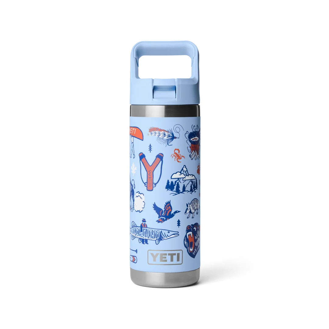 Convenient YETI Rambler 18 Oz. Whippersnapper Blue Bottle with Straw Cap Casual