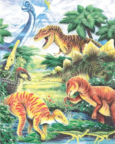 Contemporary Notions Color Pencil by Number Dinosaur Fun Reliable