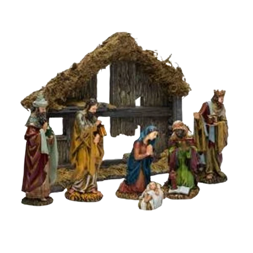Expertly Made Kurt S. Adler Nativity Set with Stable Set of 7 Refined