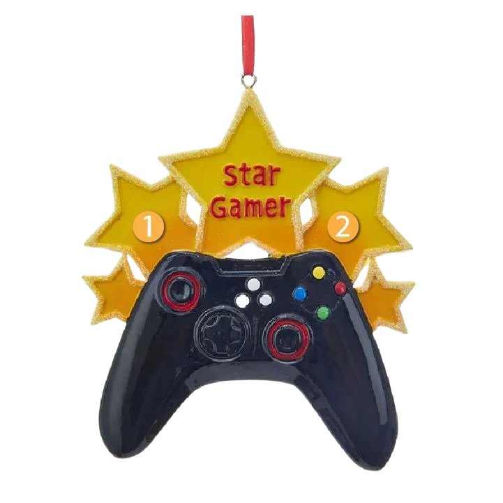 Solid Kurt S. Adler Personalized Star Gamer Ornament Trusted