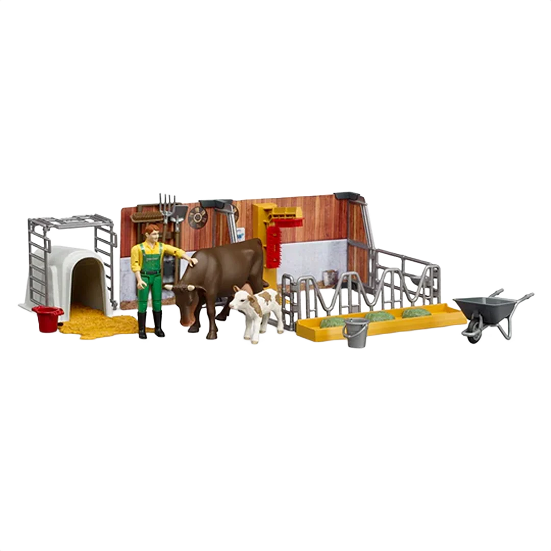 Durable Bruder 62611 Bworld Cow and Calf w Farmer Refined