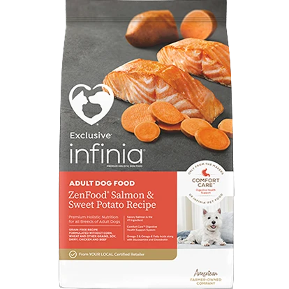 Smooth Exclusive Infinia ZenFood Salmon Sweet Potato Dry Dog Food 30 lb. User-Friendly