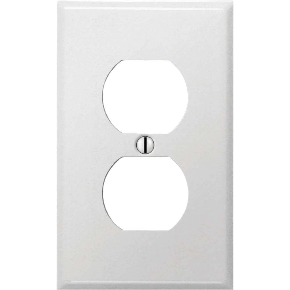 Lightweight Amerelle Pro Stamped Steel 1-Gang Outlet Wall Plate Smooth White Natural