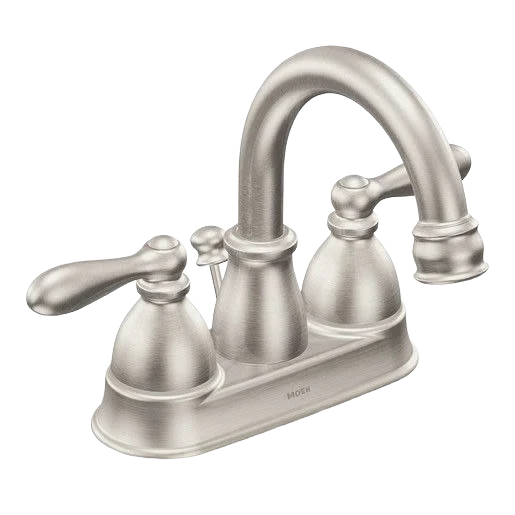 Artisan Moen Caldwell Brushed Nickel Two Handle High Arc Bathroom Faucet with Pop Up High-Quality