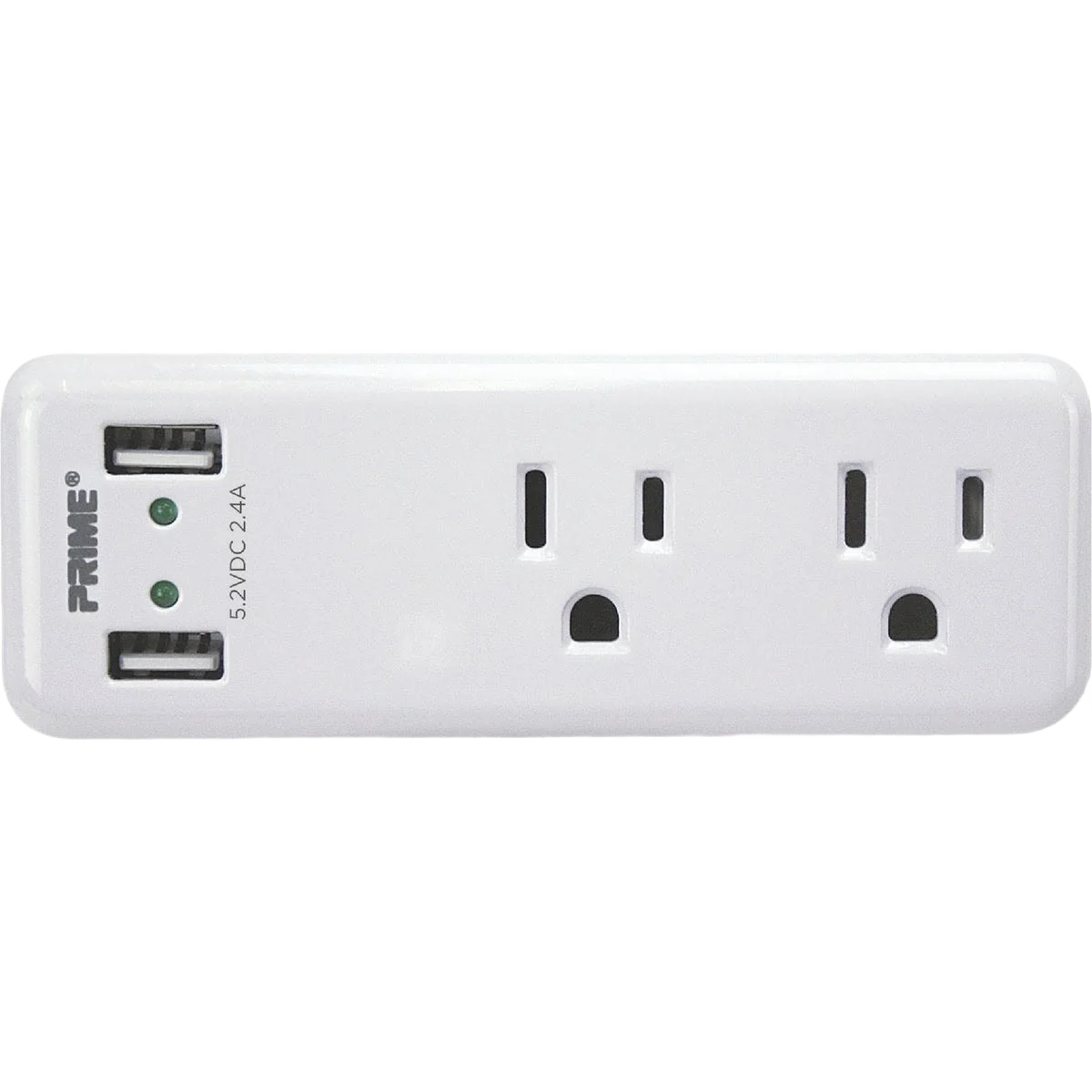 Flexible Prime Wire Cable 2-Outlet Space Saving USB Charger Eco-Friendly