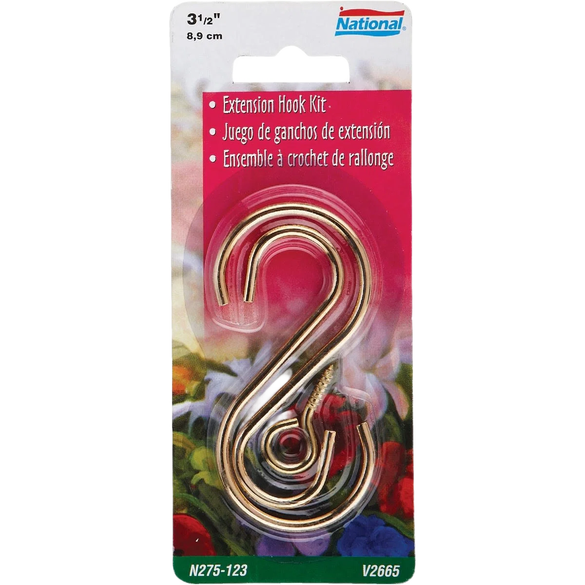 Unique National Hardware 3-1 2 Brass Steel Extension Hook Kit Stylish