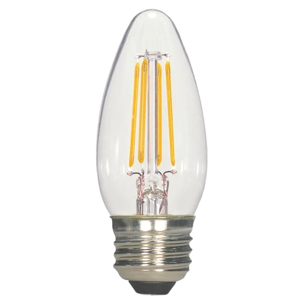 Certified Satco 4.5 Watt B11 LED Clear Medium Base 3-Pack Trendy
