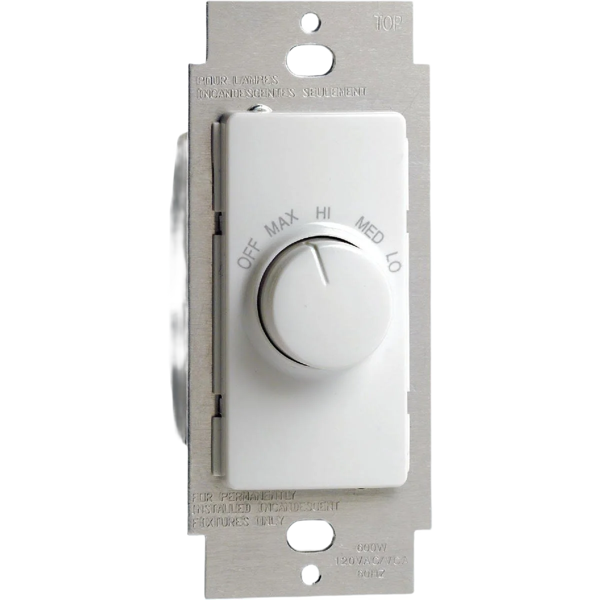 Convenient Leviton White 4-Speed Single Pole Rotary On Off Fan Control Switch User-Friendly