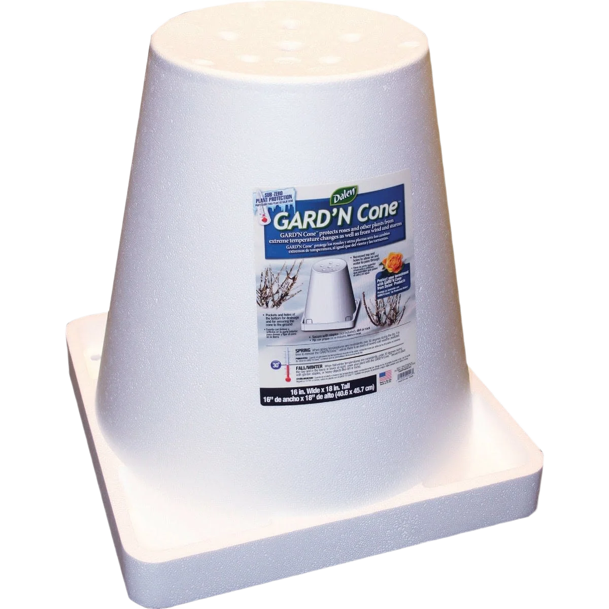 Carefully Designed Gardeneer Styrofoam White Rose Cone 18 in. Flexible