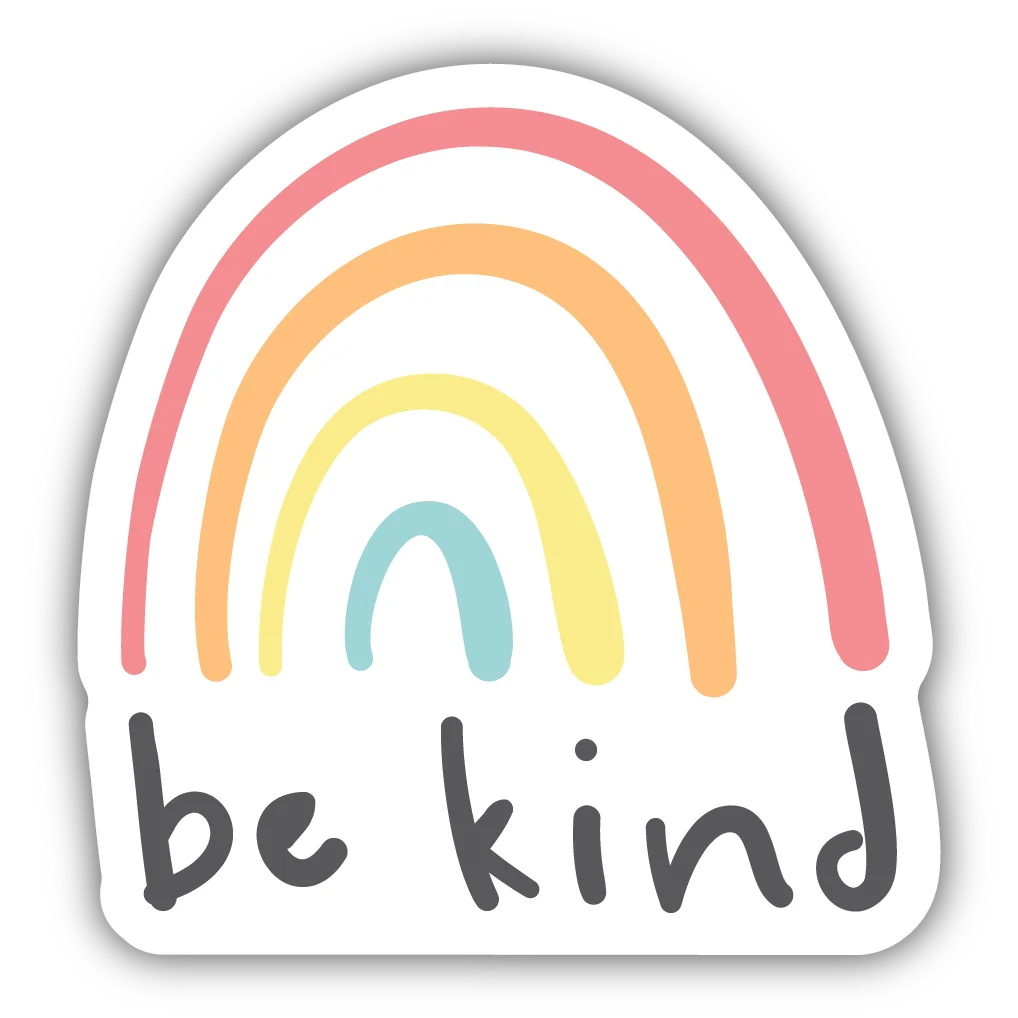 Outstanding Stickers Northwest Rainbow Be Kind Sticker Premium Material