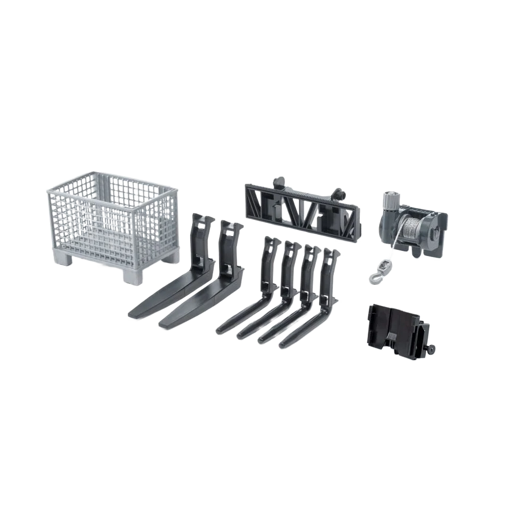 Premium Material Bruder Toys 1 16 Scale Cable Winch Front-Loader Fork Set Fine Crafted