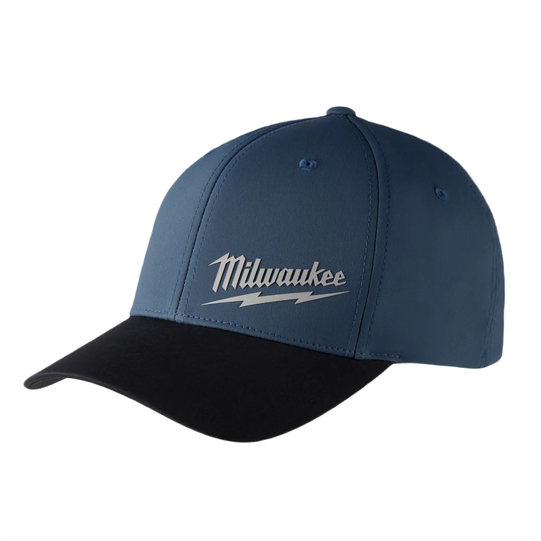Environmentally Friendly Milwaukee Blue WORKSKIN™ Performance Fitted Hat S M Reliable