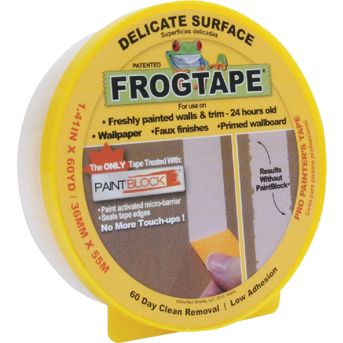 Flexible Frogtape 1.41 in. Yellow Delicate Surface Masking Tape 60 yd. Optimized