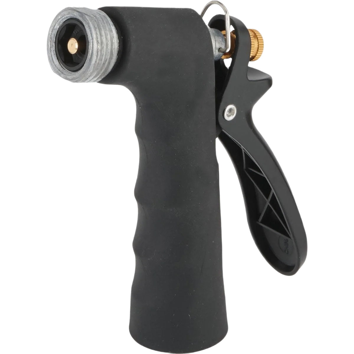 Secure Garden Hot Water Metal Black Pistol Nozzle with Threaded Front Powerful