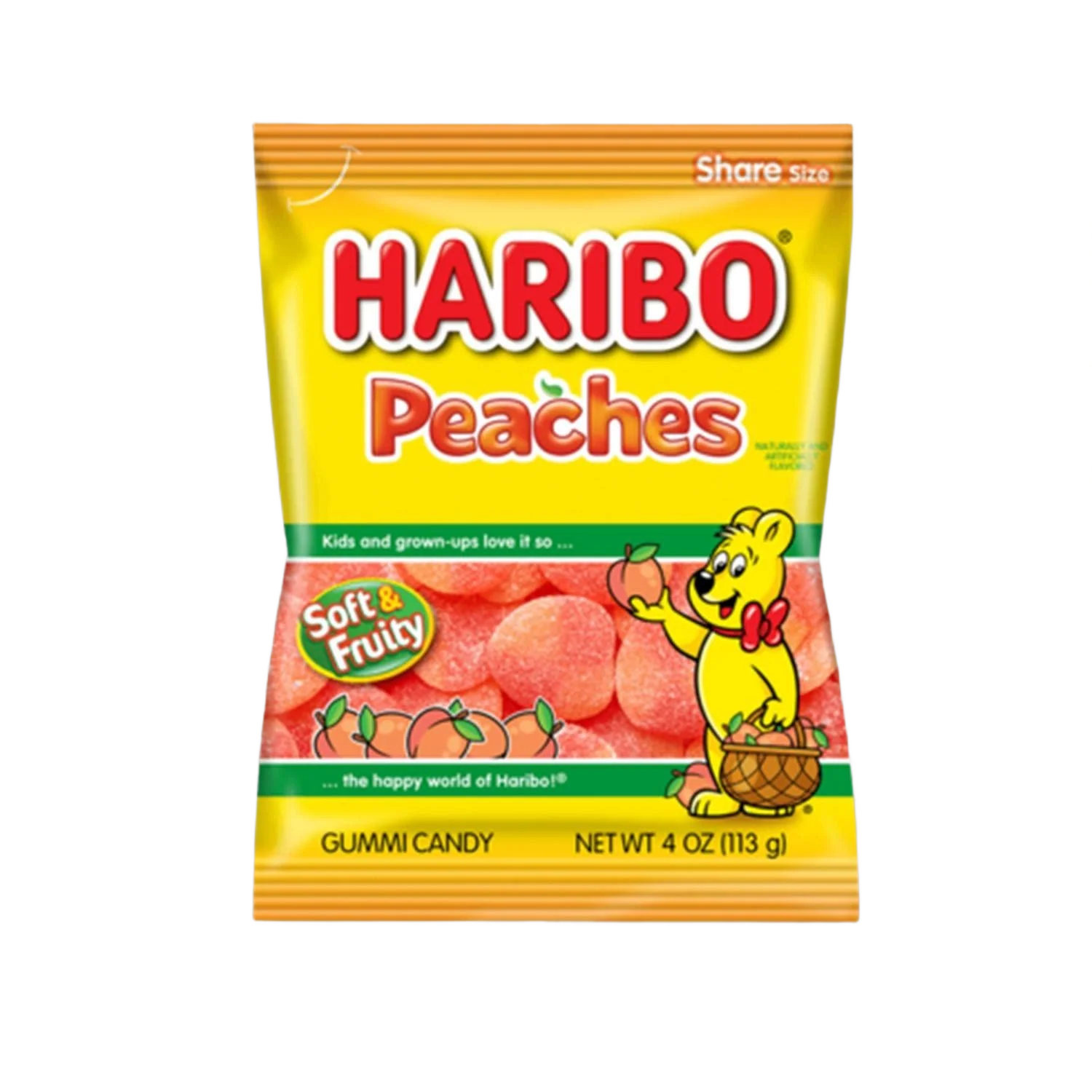 Advanced Haribo Gummy Peaches 4 oz. Enhanced