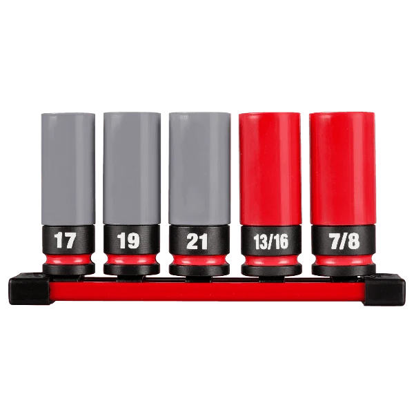 Certified Milwaukee 1 2 DR 5-PC SHOCKWAVE Impact Duty™ SAE Metric Lug Nut Socket Set Top-Quality