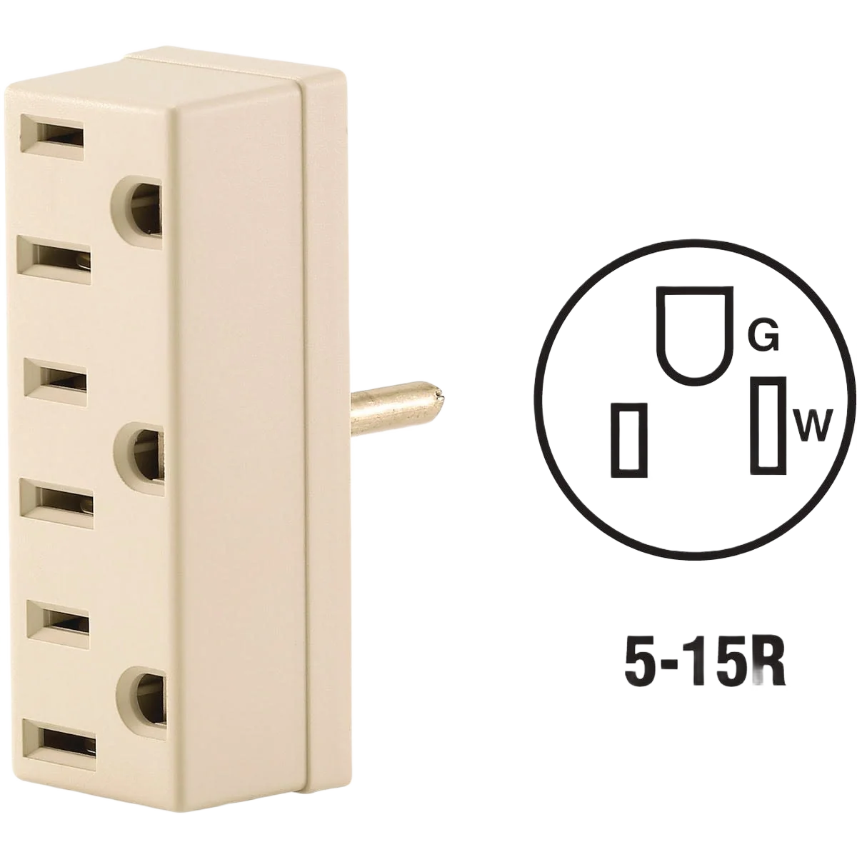 Fine Crafted Leviton Ivory 15A 3-Outlet Tap Flexible