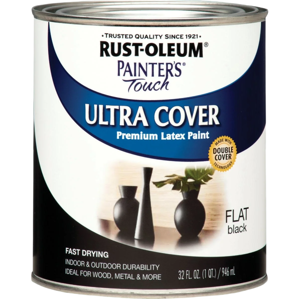 Practical Rust-Oleum Ultra Cover Multi-Purpose Flat Black Brush-On Paint 1 Quart Classic