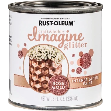 Crafted Rust-Oleum Intense Rose Gold Imagine Glitter Paint 8 oz. Smart