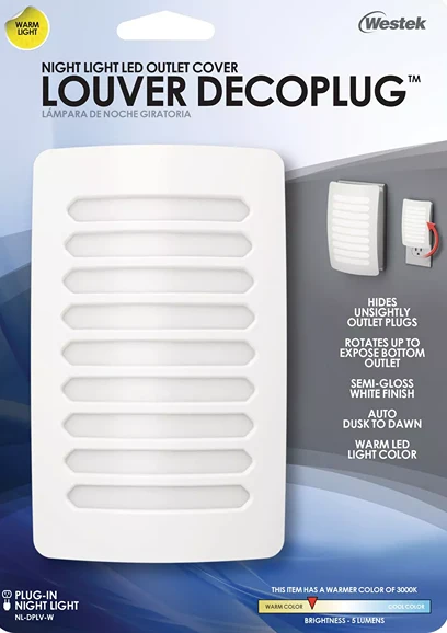 Certified Westek White Dusk To Dawn LED Louver Decoplug Night Light Expertly Made