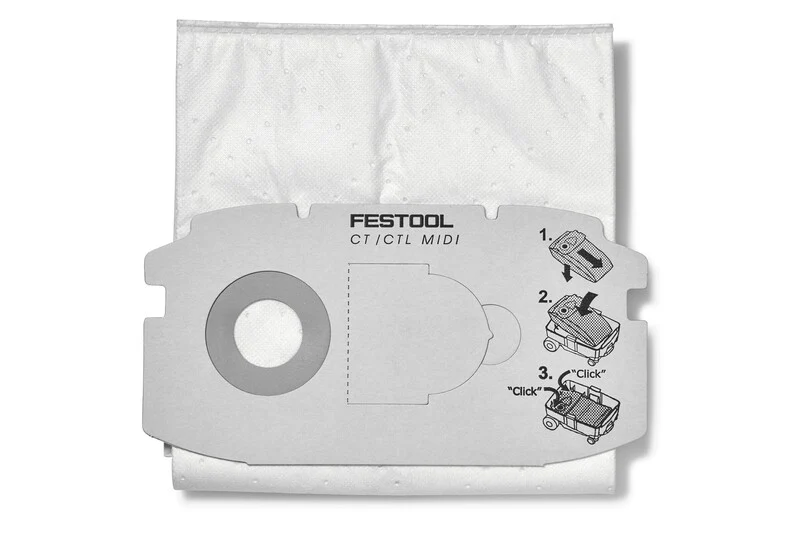 Original Design Festool 498411 CT MIDI Self Cleaning Filter Bags 5-Count Dependable